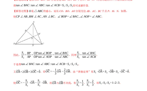 重难点10奔驰定理与四心问题五大题型（举一反三）（新高考专用）（解析版）_2025年新高考资料_二轮复习_2025年高考数学二轮复习举一反三专练（新高考专用）3379928