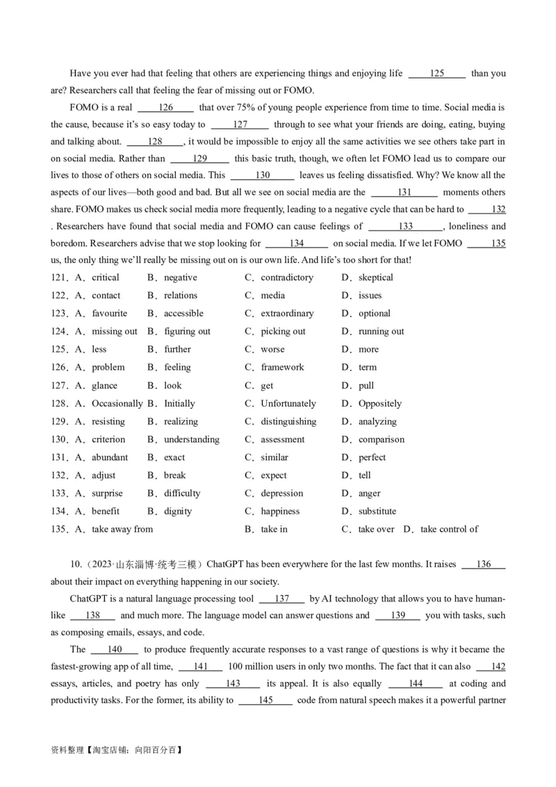 重难点08完形填空说明文-2024年高考英语热点&middot;重点&middot;难点专练（新高考专用）（解析版）_03高考英语_新高考复习资料_2024年新高考资料_专项复习资料_重点难点练