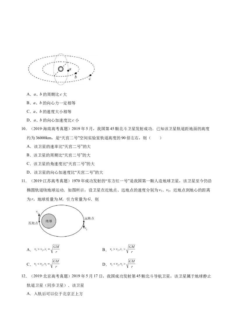 解密05万有引力与航天（原卷版）-高频考点解密2021年高考物理二轮复习讲义+分层训练_04高考物理_新高考复习资料_2021年新高考资料
