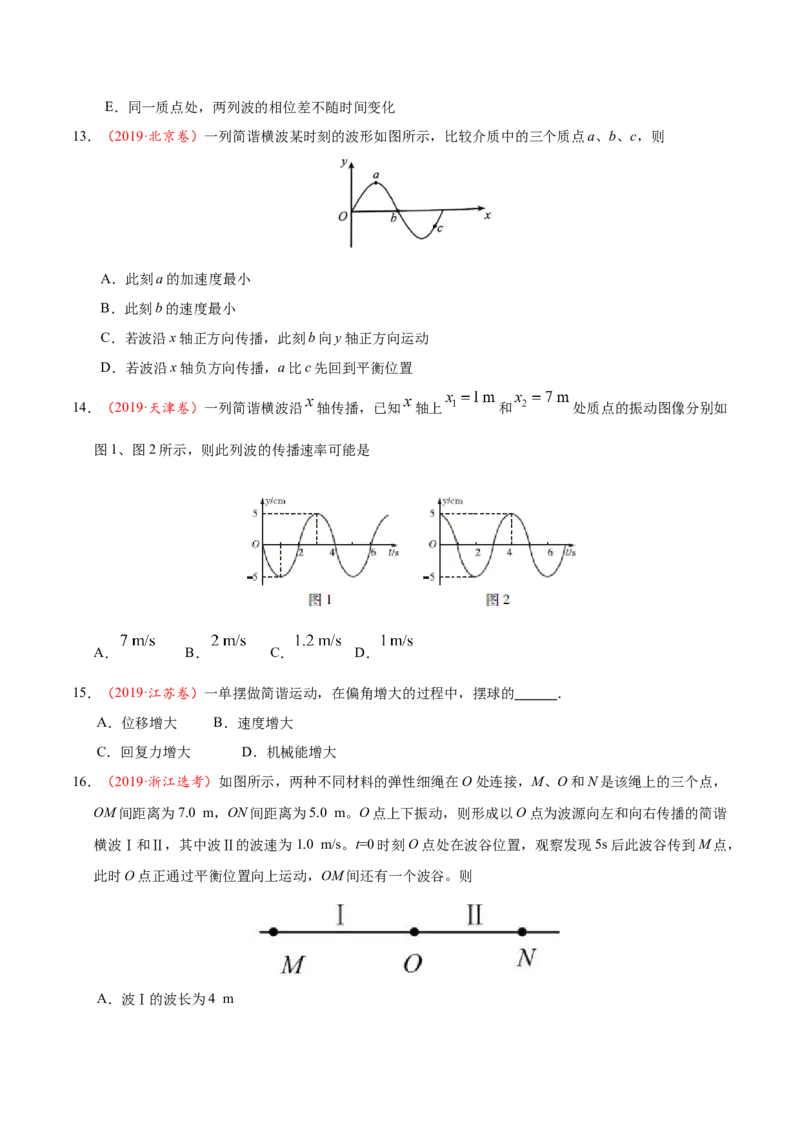 解密17机械振动与机械波（原卷版）-高频考点解密2021年高考物理二轮复习讲义+分层训练_04高考物理_新高考复习资料_2021年新高考资料