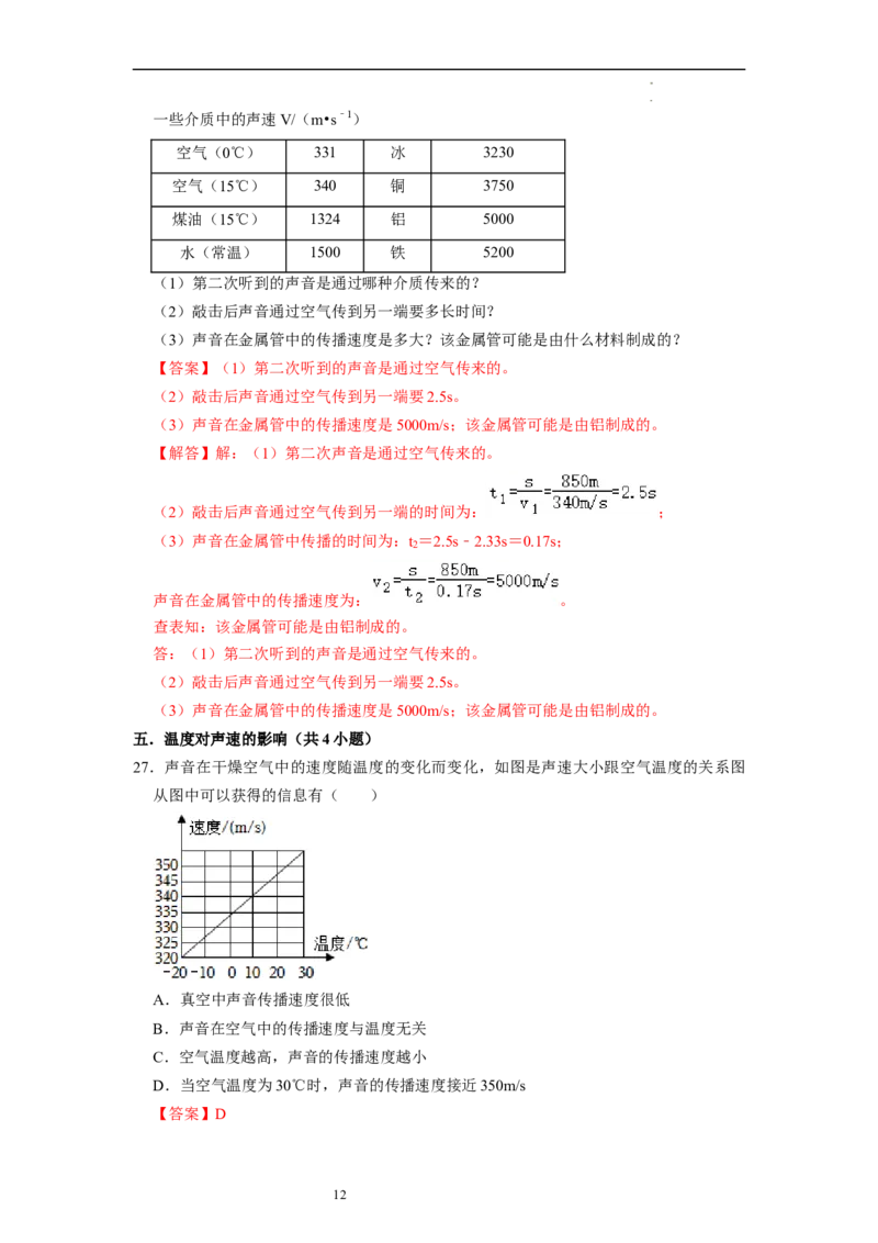 1.1声音是什么（专题训练）八大题型（解析版）_8上-初中物理苏科版(4)_03讲义