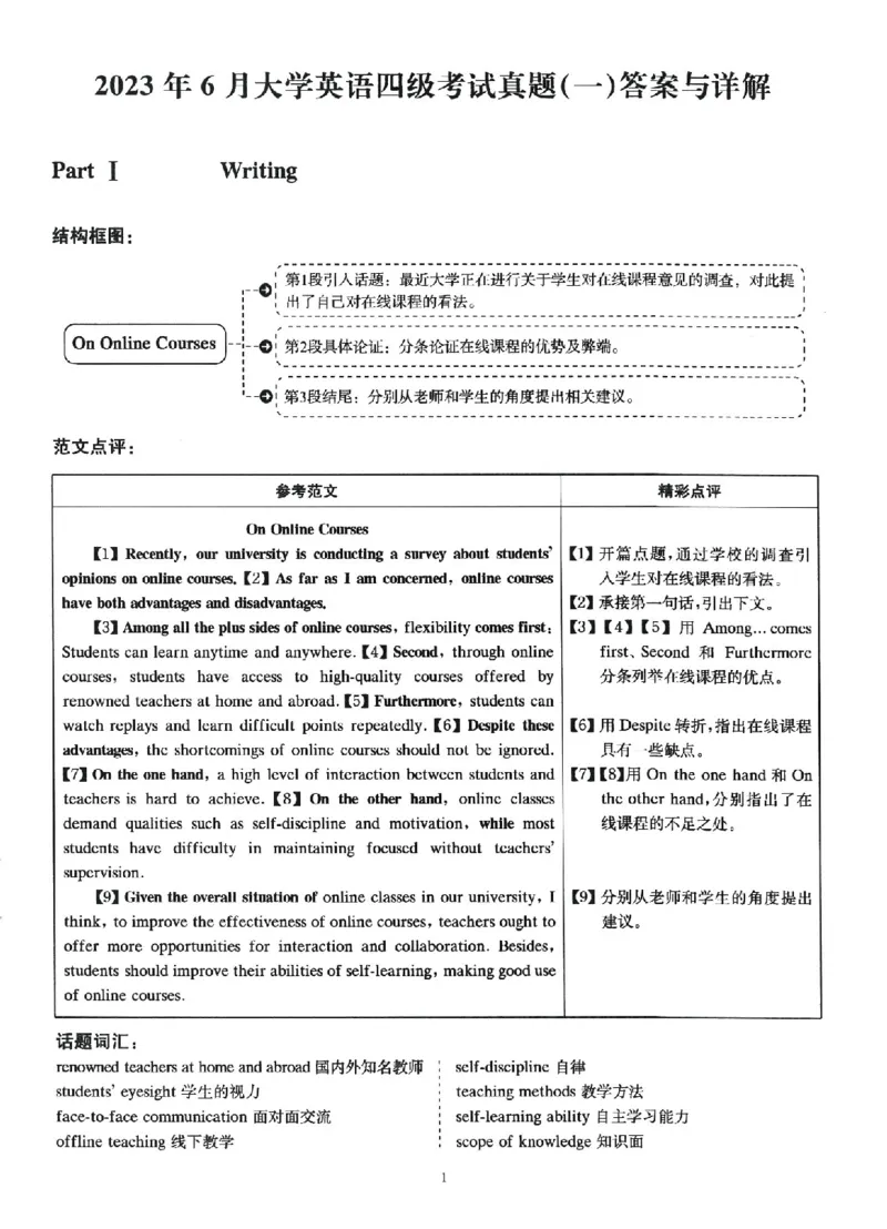 2023.06四级真题第1套详解_英语四六级保存避免失效_最新更新，视频都在这_2026、6月四级速转存易和谐_新大学英语2025.6月4.6级真题_※1.四级历年真题、解析及听力_2.2017-2024年（新题型）