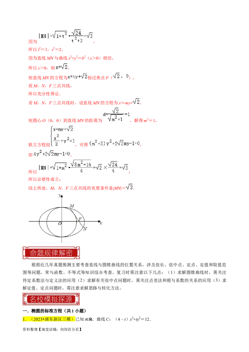 专题15圆锥曲线综合（解析版）_新高考复习资料_2024年新高考资料_专项复习资料_完2023年高考真题题源解密（新高考）
