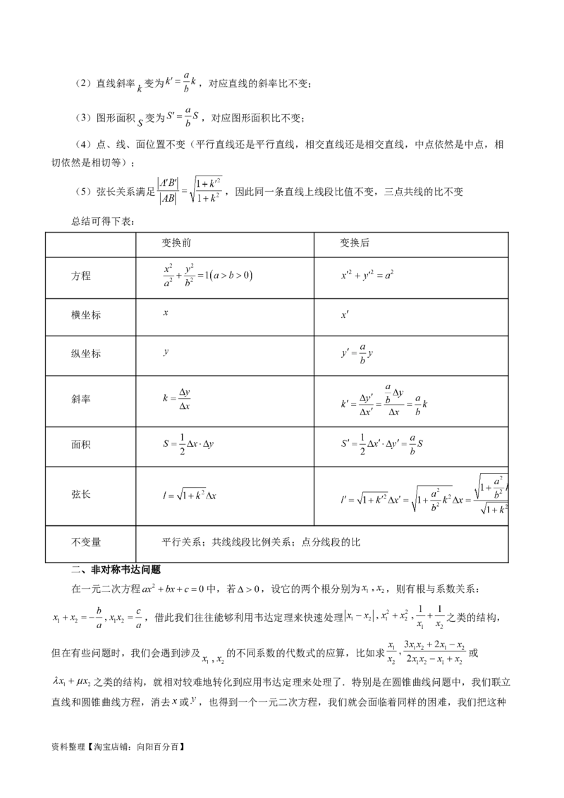 重难点突破19圆锥曲线中的仿射变换、非对称韦达、光学性质、三点共线问题（六大题型）（解析版）_02高考数学_新高考复习资料_2024年新高考资料_一轮复习资料_解析版（讲义+练习）
