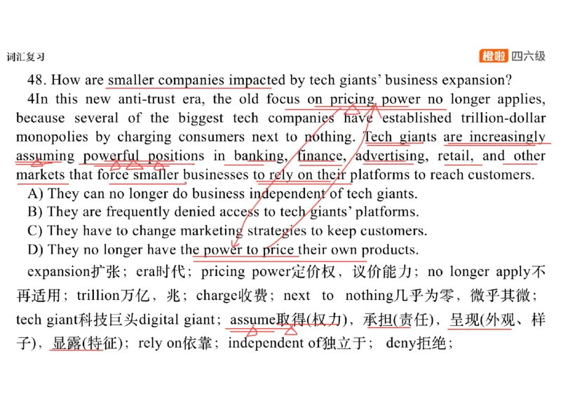 02.阅读精讲精练2_英语四六级保存避免失效_最新更新，视频都在这_2026，6月六级速转存易和谐_0、2025年12月六级_06.橙啦六级全程班石雷鹏_03.真题技巧+专项带练_03.阅读精讲精练_资料