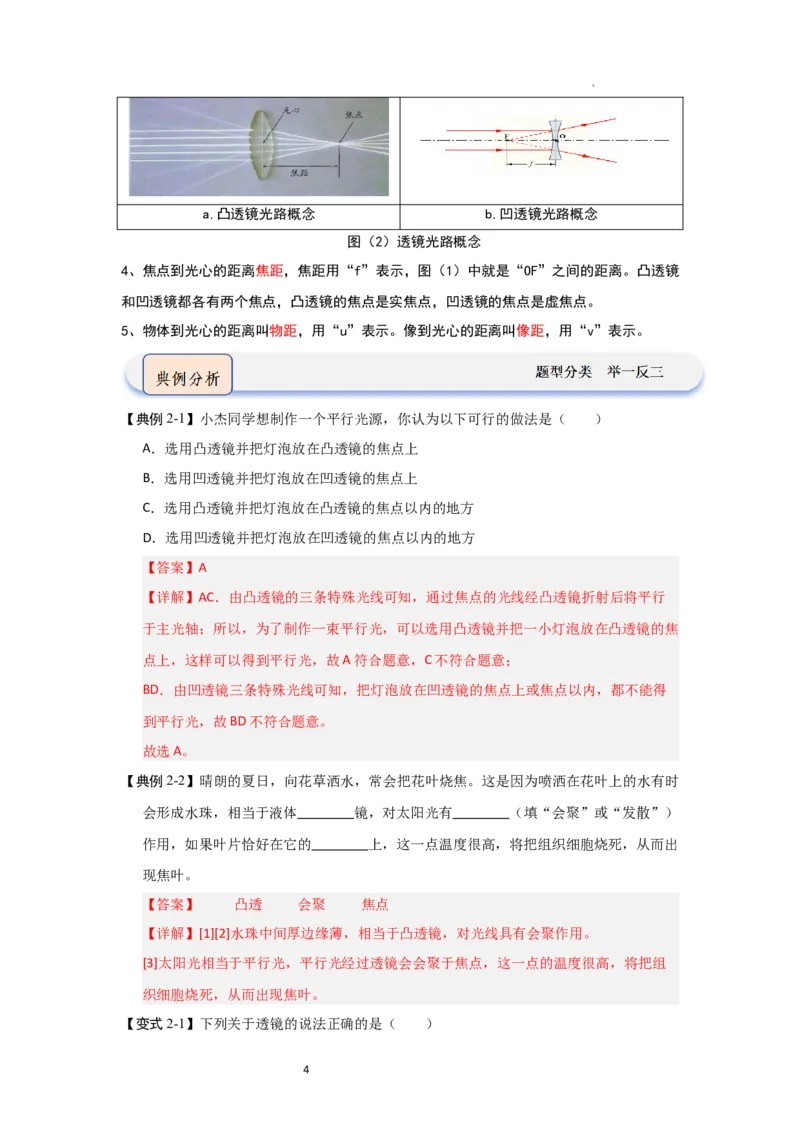 3.2透镜（知识解读）（解析版）_8上-初中物理苏科版(4)_03讲义