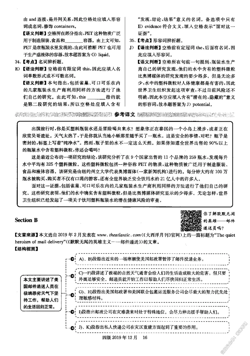 2019.12英语四级解析第1套_英语四六级保存避免失效_最新更新，视频都在这_2026，6月六级速转存易和谐_0、2025年12月六级_00.学丞六级全程班刘晓燕_00讲义资料_四六级历年真题汇总(1)