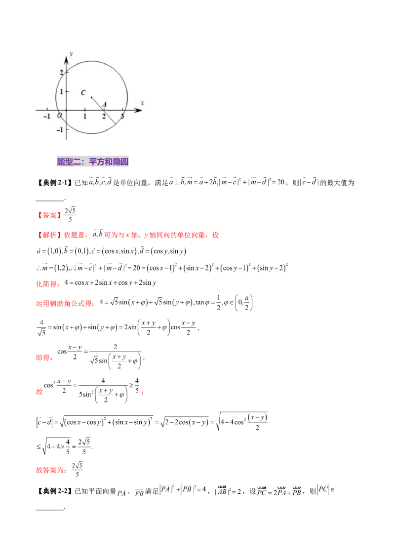 重难点突破02向量中的隐圆问题（五大题型）（解析版）_2025年新高考资料_一轮复习_2025年高考数学一轮复习讲练测（新教材新高考，含2024高考真题）_第五章平面向量与复数