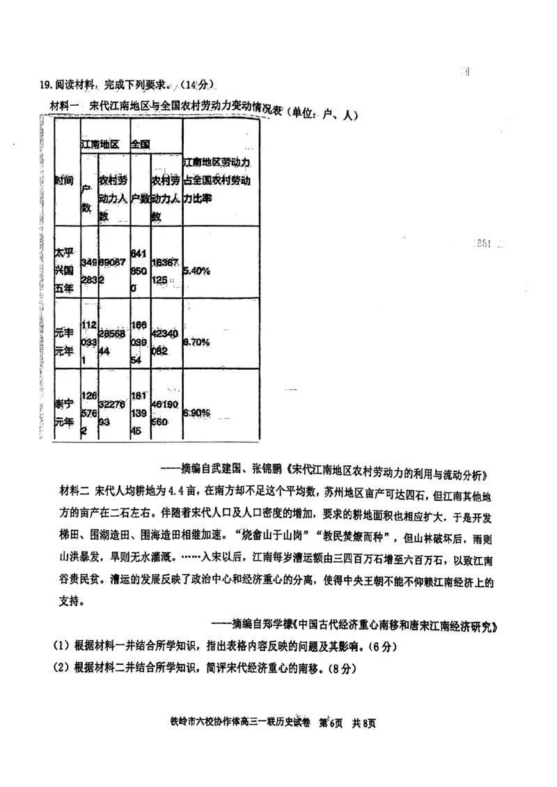辽宁省铁岭市六校协作体2022-2023学年高三上学期第一次联考历史试题_07高考历史_历史高考模拟题_新高考_2023年_2023辽宁省铁岭市六校协作体高三上学期第一次联考历史