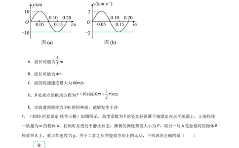 考点巩固卷48简谐运动和单摆的理解和应用（原卷版）_04高考物理_新高考复习资料_2024新高考复习资料_一轮复习资料_完2024年高考物理一轮复习考点通关卷（新高考通用）_考点巩固卷