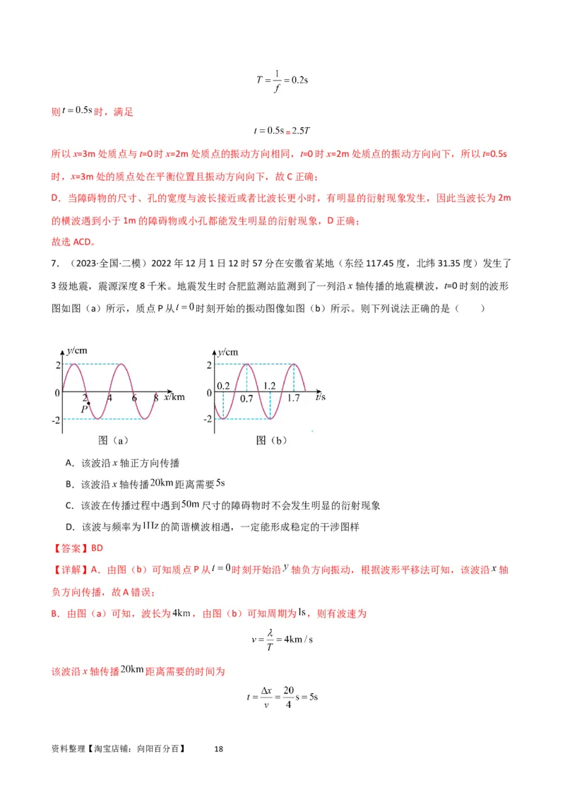 考点巩固卷50波的干涉和衍射（解析版）_04高考物理_新高考复习资料_2024新高考复习资料_一轮复习资料_完2024年高考物理一轮复习考点通关卷（新高考通用）_考点巩固卷_力学部分