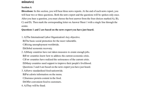 2016年6月大学英语四级听力题目答案及原文第1套解析_英语四六级保存避免失效_最新更新，视频都在这_2026、6月四级速转存易和谐_新大学英语2025.6月4.6级真题_1.1989-2016年（旧题型）