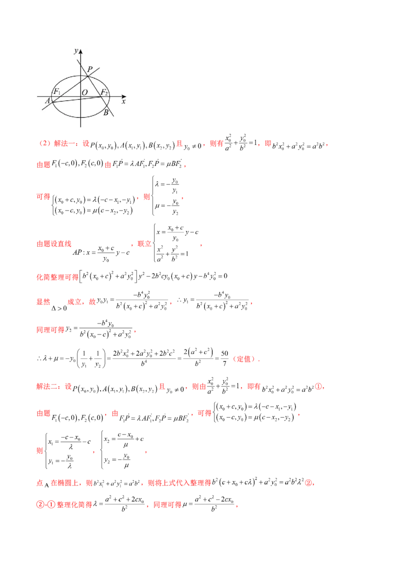 重难点突破10圆锥曲线中的向量与共线问题（五大题型）（解析版）_2025年新高考资料_一轮复习_2025年高考数学一轮复习讲练测（新教材新高考，含2024高考真题）_第八章平面解析几何