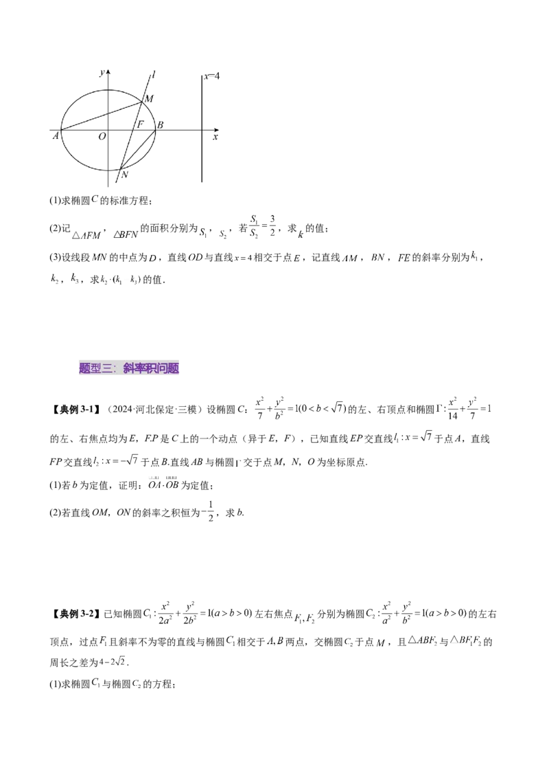 重难点突破09一类与斜率和、差、商、积问题的探究（四大题型）（原卷版）_02高考数学_2025年新高考资料_一轮复习_2025年高考数学一轮复习讲练测（新教材新高考，含2024高考真题）