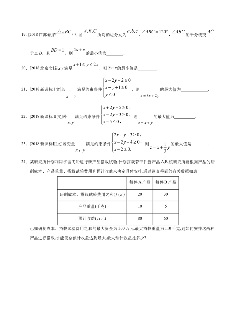 专题07不等式-备战2019年高考数学（文）之纠错笔记系列（原卷版）_新高考复习资料_2022年新高考资料_2022年一轮复习各版本_1.新高考2022年高考数学一轮复习_原卷版
