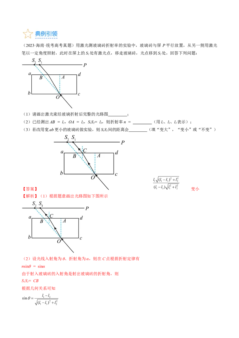 考点66光学实验（解析版）_04高考物理_通用版（老高考）复习资料_2024年复习资料_完备战2024年高考物理一轮复习考点帮（全国通用）_答案解析版