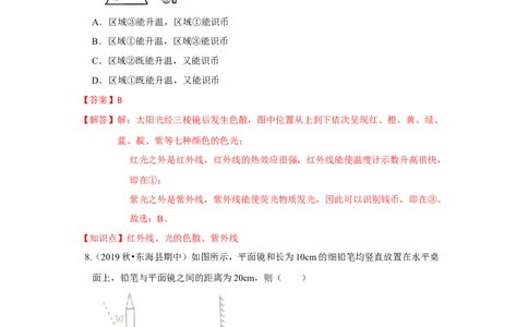 第三章光现象单元测试卷（解析版）_8上-初中物理苏科版(4)_赠送：旧版资料（和新版好多一样，仍具有很大参考价值）_04试卷_单元测试_单元测试_第三章+光现象+单元测试卷