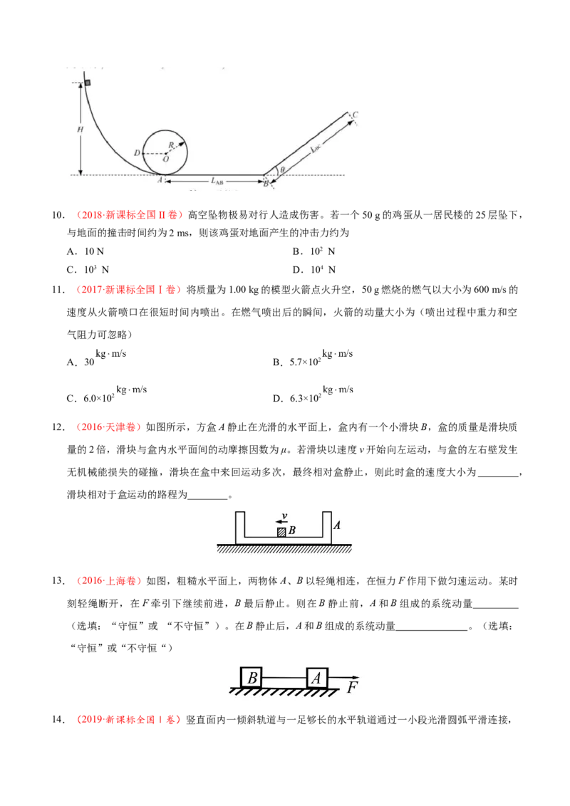 解密07碰撞与动量守恒（原卷版）-高频考点解密2021年高考物理二轮复习讲义+分层训练_04高考物理_新高考复习资料_2021年新高考资料