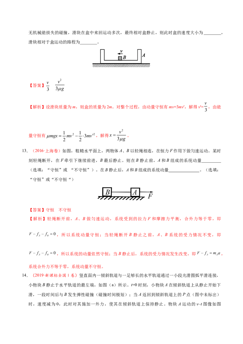 解密07碰撞与动量守恒（解析版）-高频考点解密2021年高考物理二轮复习讲义+分层训练_04高考物理_新高考复习资料_2021年新高考资料
