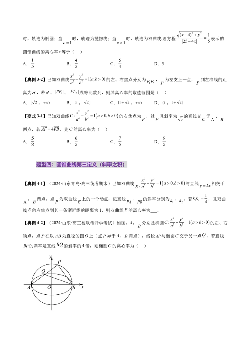重难点突破04轻松搞定圆锥曲线离心率二十大模型（二十大题型）（原卷版）_2025年新高考资料_一轮复习_2025年高考数学一轮复习讲练测（新教材新高考，含2024高考真题）