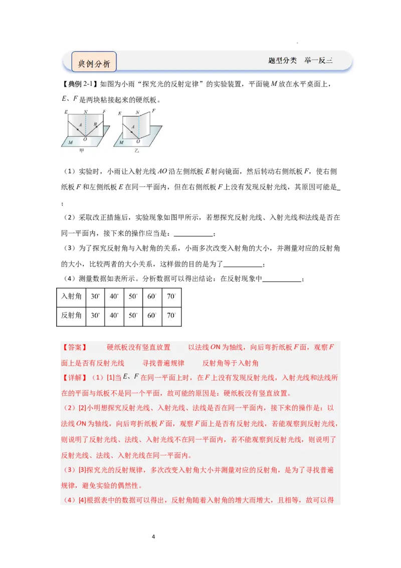 2.4光的反射（知识解读）（解析版）_8上-初中物理苏科版(4)_03讲义