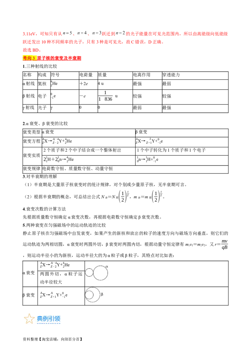 考点56　原子结构　原子核（解析版）_04高考物理_通用版（老高考）复习资料_2024年复习资料_完备战2024年高考物理一轮复习考点帮（全国通用）_答案解析版