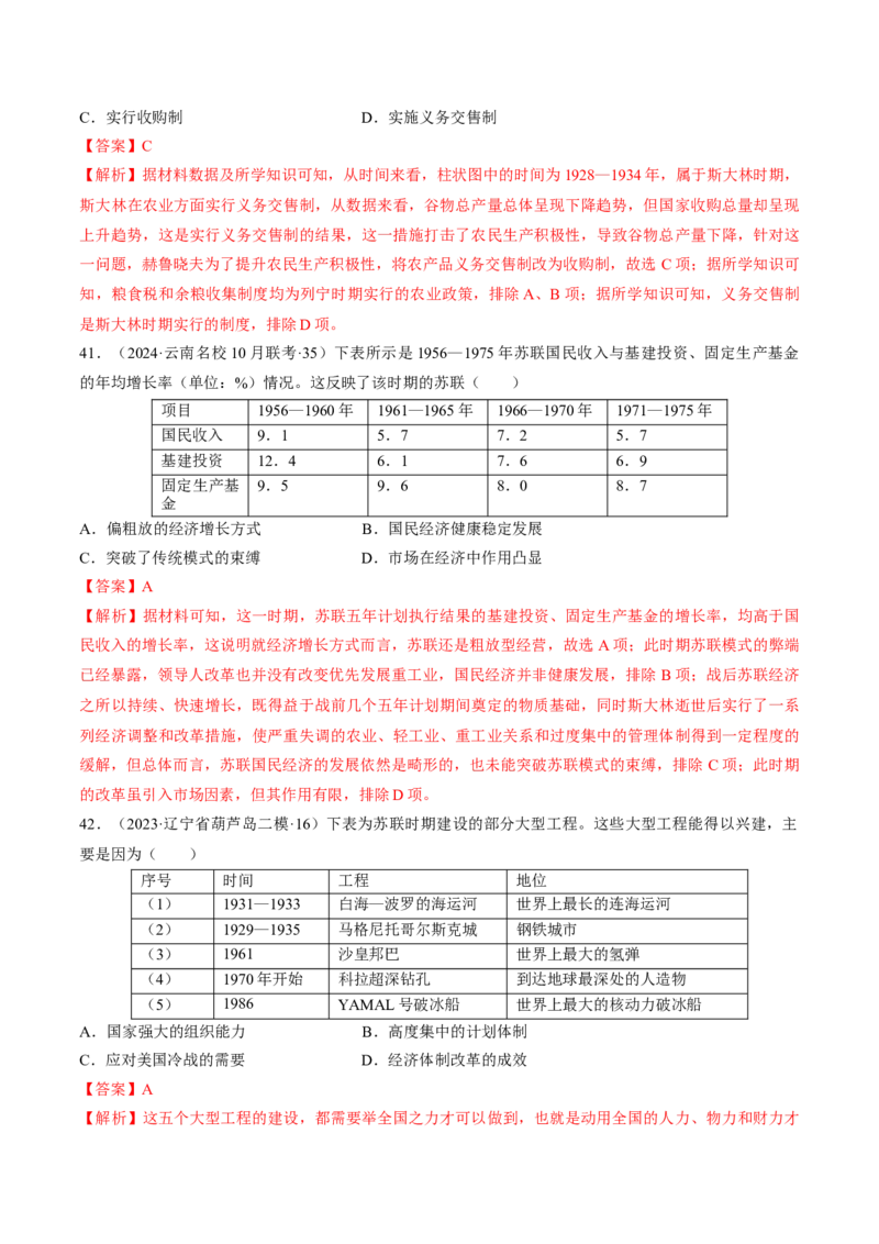 重难点14社会主义道路的兴起与发展（解析版）_07高考历史_2024年新高考资料_3.2024专项复习_2024年高考历史热点&middot;重点&middot;难点专练（新高考专用）