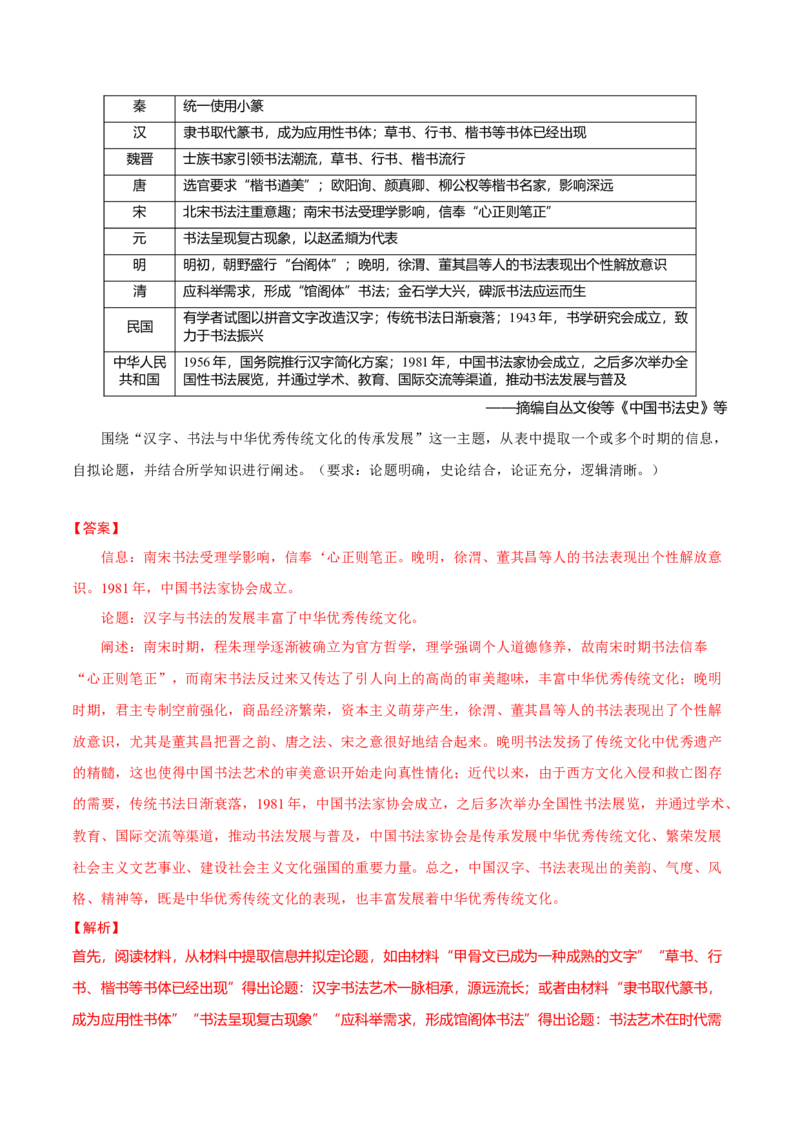 重难点24开放性论述题解答技巧（解析版）_07高考历史_2024年新高考资料_3.2024专项复习_2024年高考历史热点&middot;重点&middot;难点专练（新高考专用）