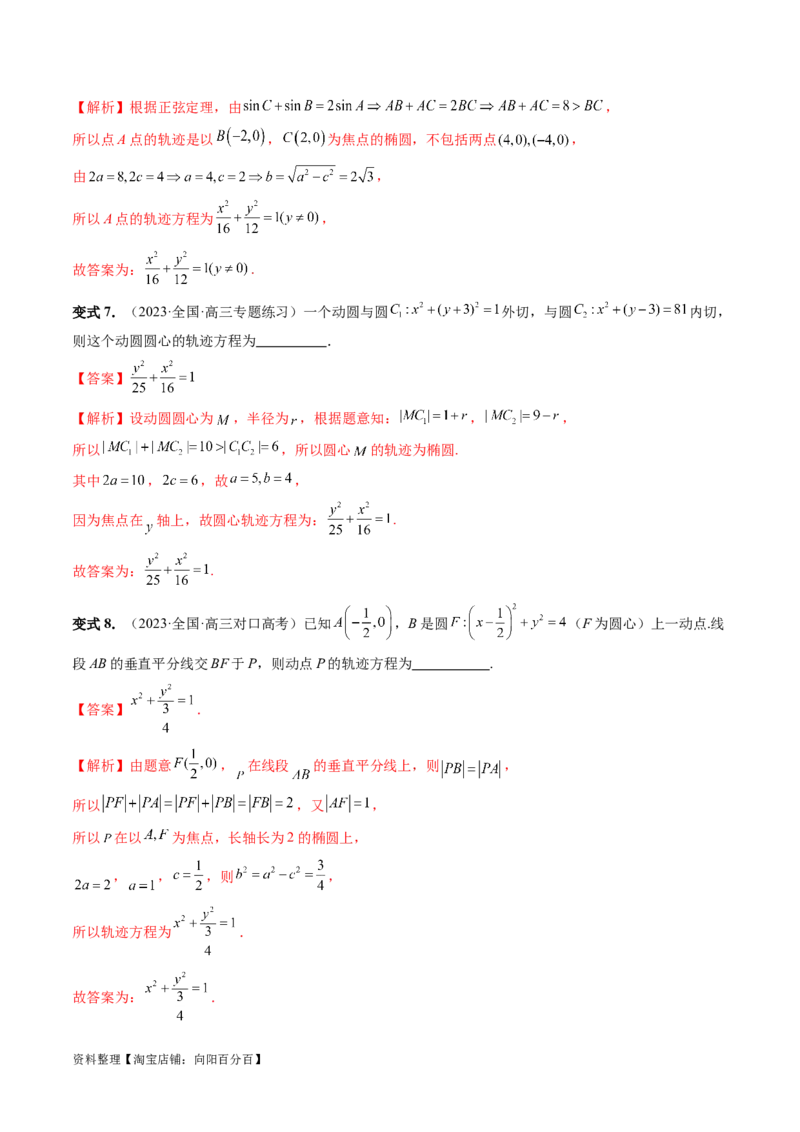 重难点突破05求曲线的轨迹方程（十大题型）（解析版）_02高考数学_新高考复习资料_2024年新高考资料_一轮复习资料_完2024年高考数学一轮复习讲练测(课件+讲义+练习)（新高考）