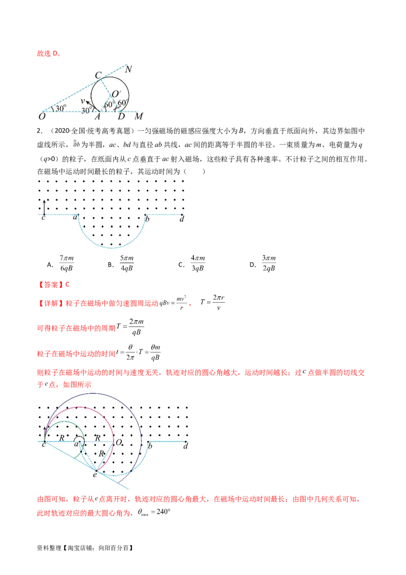 考点47带电粒子在匀强磁场中运动的临界、极值和多解问题（核心考点精讲+分层精练）解析版_04高考物理_新高考复习资料_2024新高考复习资料_一轮复习资料