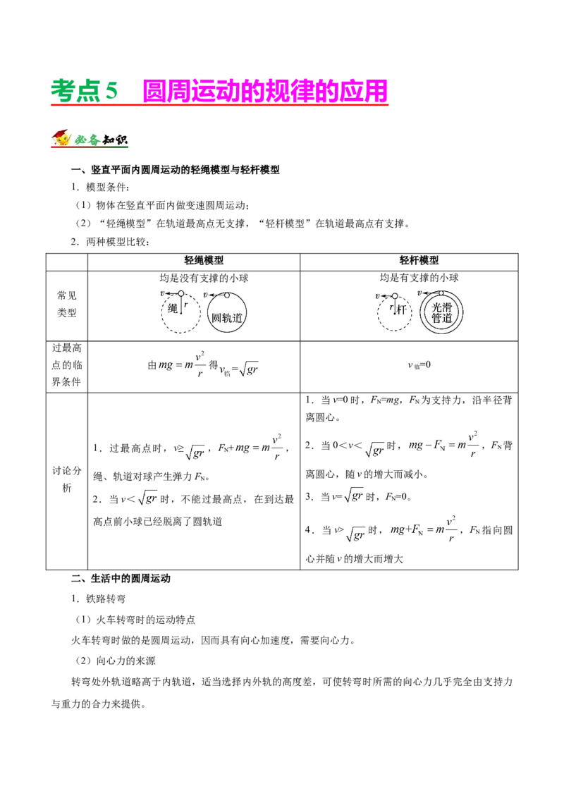 解密04曲线运动（原卷版）-高频考点解密2021年高考物理二轮复习讲义+分层训练_04高考物理_新高考复习资料_2021年新高考资料_高频考点解密2021年高考物理二轮复习讲义+分层训练