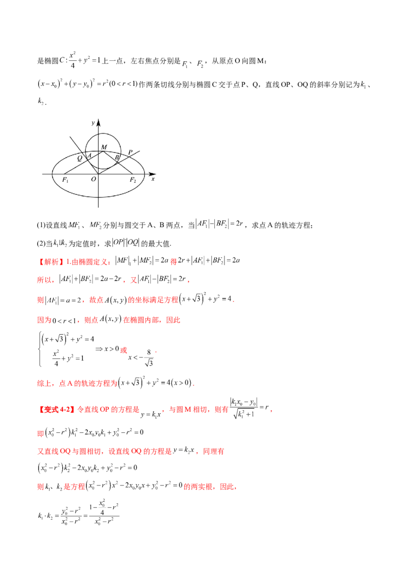 重难点突破15圆锥曲线中的经典七大名圆问题（七大题型）（解析版）_02高考数学_2025年新高考资料_一轮复习_2025年高考数学一轮复习讲练测（新教材新高考，含2024高考真题）