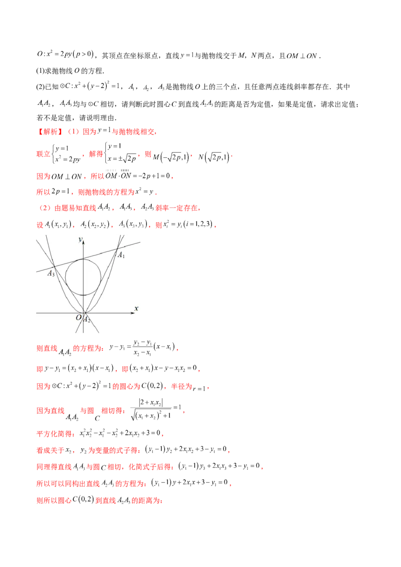 重难点突破15圆锥曲线中的经典七大名圆问题（七大题型）（解析版）_02高考数学_2025年新高考资料_一轮复习_2025年高考数学一轮复习讲练测（新教材新高考，含2024高考真题）