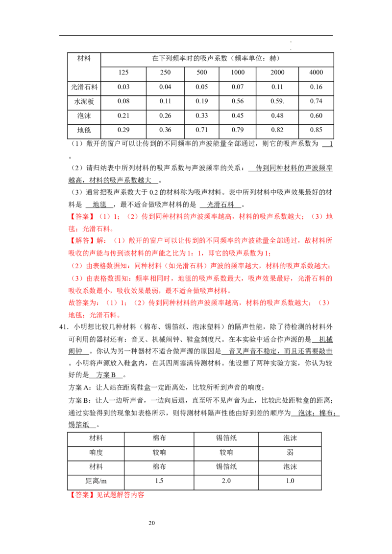 1.4人耳听不到的声音（专题训练）五大题型（解析版）_8上-初中物理苏科版(4)_03讲义