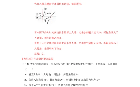 4.1光的折射（解析版）_8上-初中物理苏科版(4)_赠送：旧版资料（和新版好多一样，仍具有很大参考价值）_04试卷_同步练习_4.1+光的折射课时同步练（苏科版）