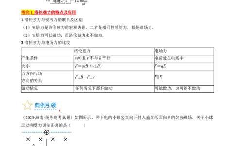 考点45带电粒子在磁场中运动洛伦兹力（原卷版）_04高考物理_通用版（老高考）复习资料_2024年复习资料_完备战2024年高考物理一轮复习考点帮（全国通用）