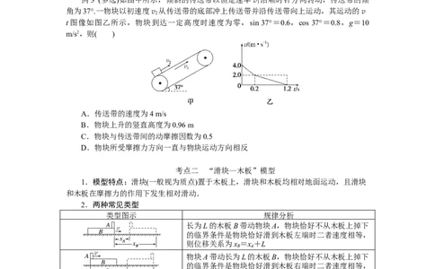 2025年高考物理二轮复习导学案：专题强化五传送带模型和&ldquo;滑块&mdash;木板&rdquo;模型_2025年新高考资料_二轮复习_2025年高考物理二轮复习专题强化（课件+导学案）