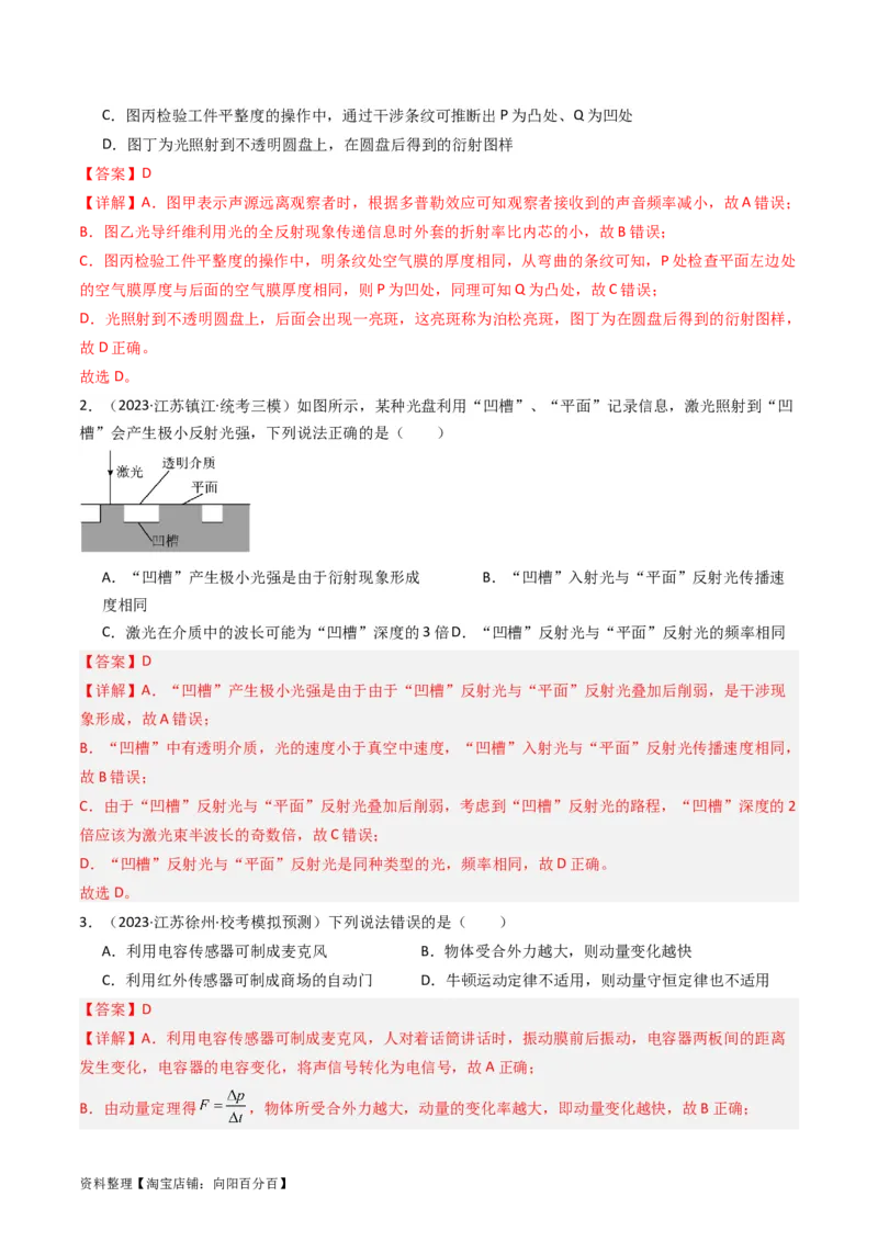 考点60光的干涉衍射和偏振（核心考点精讲+分层精练)解析版_04高考物理_新高考复习资料_2024新高考复习资料_一轮复习资料_完备战2024年高考物理一轮复习考点帮（新高考专用）