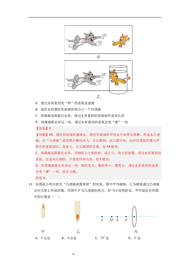 3.3凸透镜成像的规律（专题训练）五大题型（解析版）_8上-初中物理苏科版(4)_03讲义