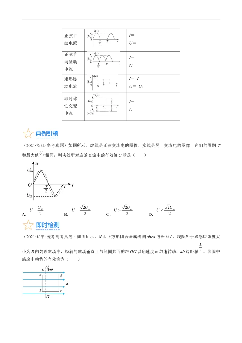 考点52交变电流的产生和描述交变流电的&ldquo;四值&rdquo;（原卷版）_04高考物理_通用版（老高考）复习资料_2024年复习资料_完备战2024年高考物理一轮复习考点帮（全国通用）