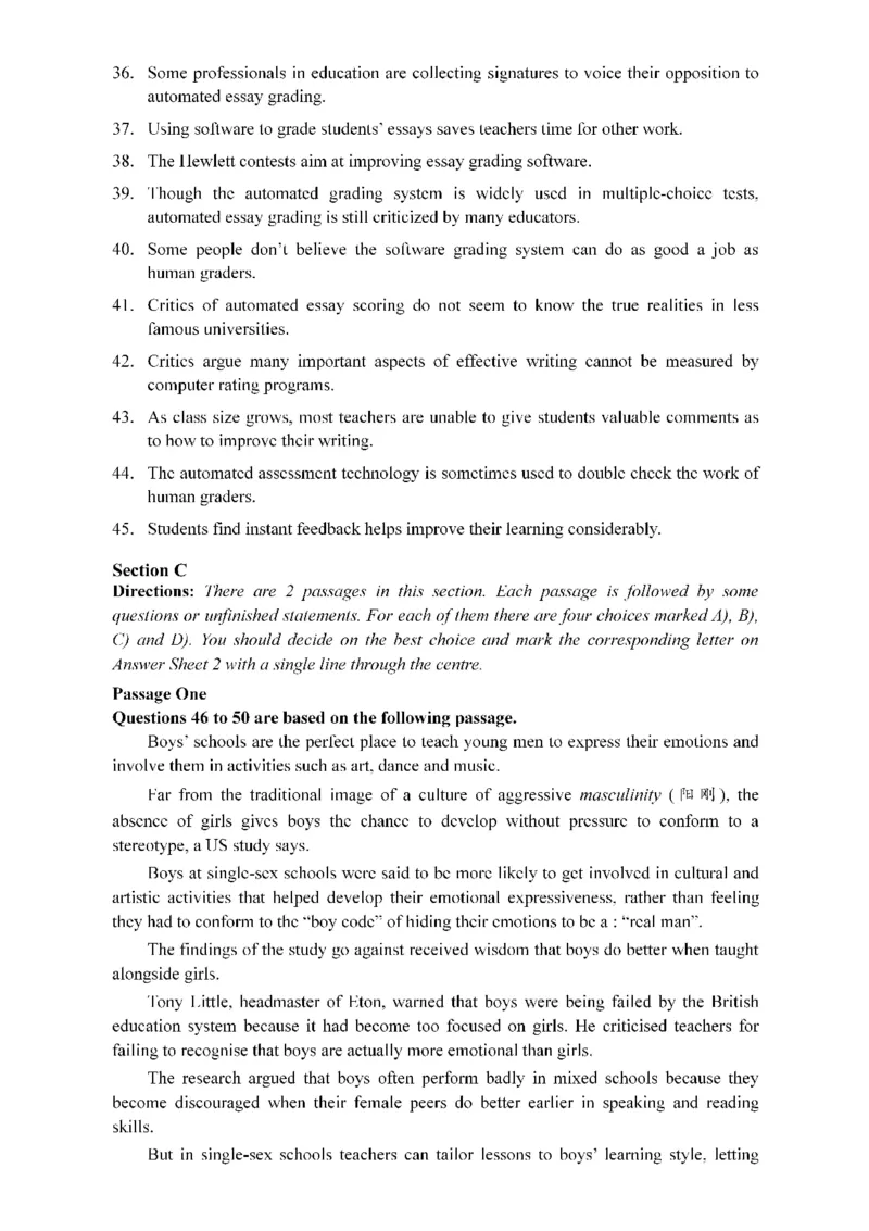 2015年06月四级真题第3套可复制可搜索_英语四六级保存避免失效_最新更新，视频都在这_2026，6月六级速转存易和谐_0、2025年12月六级_00.学丞六级全程班刘晓燕_00讲义资料_真题PDF