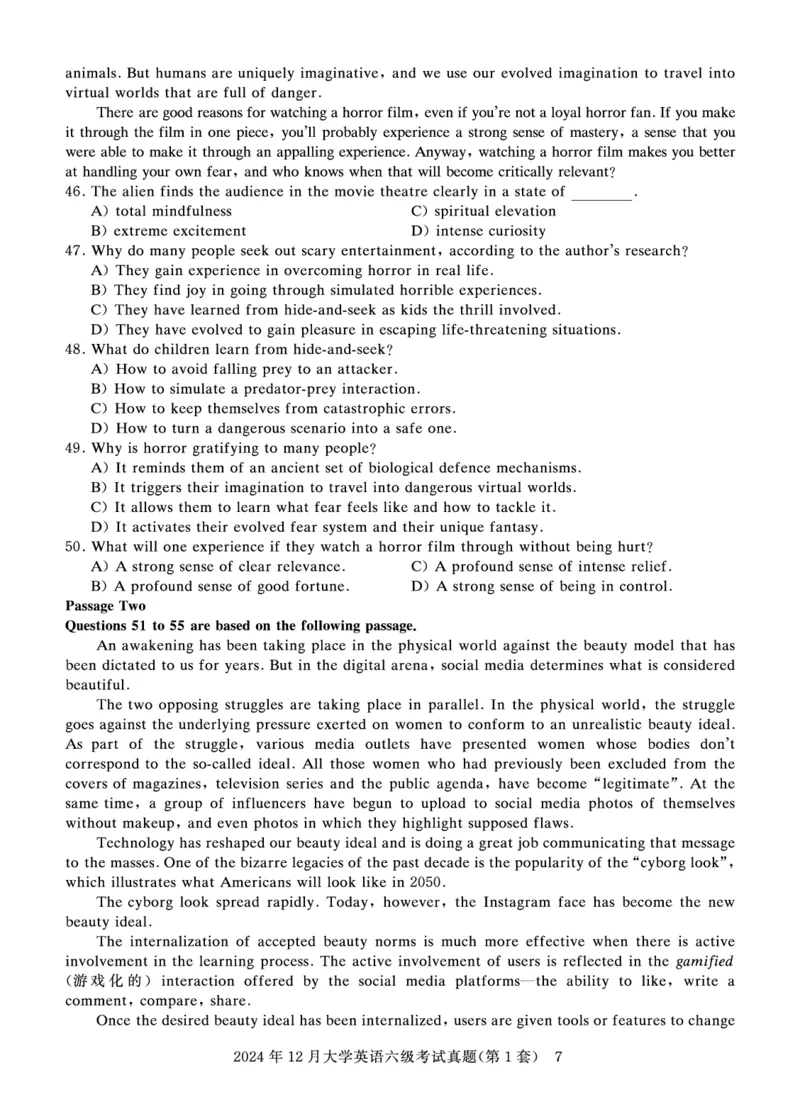 2024年12月六级真题试题_英语四六级保存避免失效_最新更新，视频都在这_2026、6月四级速转存易和谐_0、2025年12月四级_00.学丞四级全程班刘晓燕_00讲义资料_四六级历年真题汇总