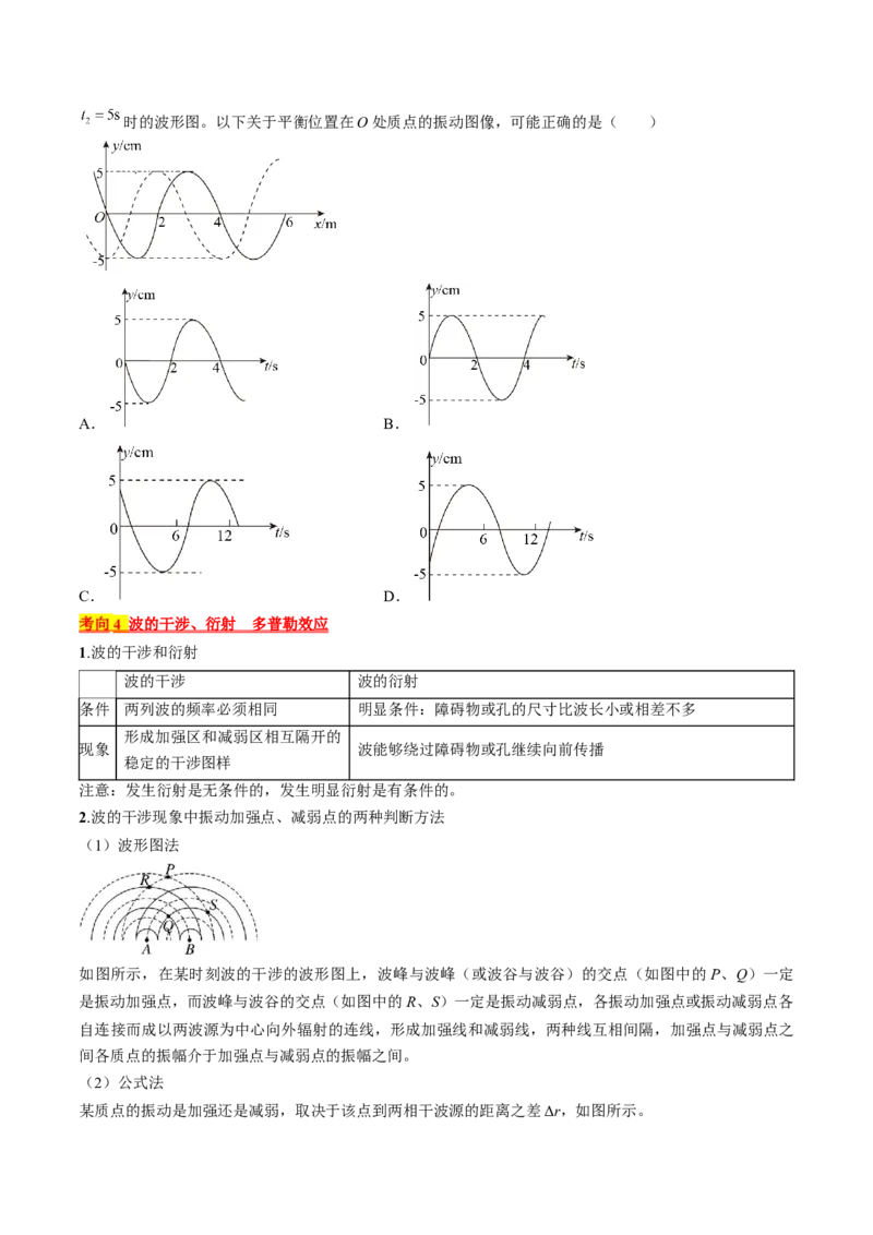 考点62机械波（原卷版）_04高考物理_通用版（老高考）复习资料_2024年复习资料_完备战2024年高考物理一轮复习考点帮（全国通用）