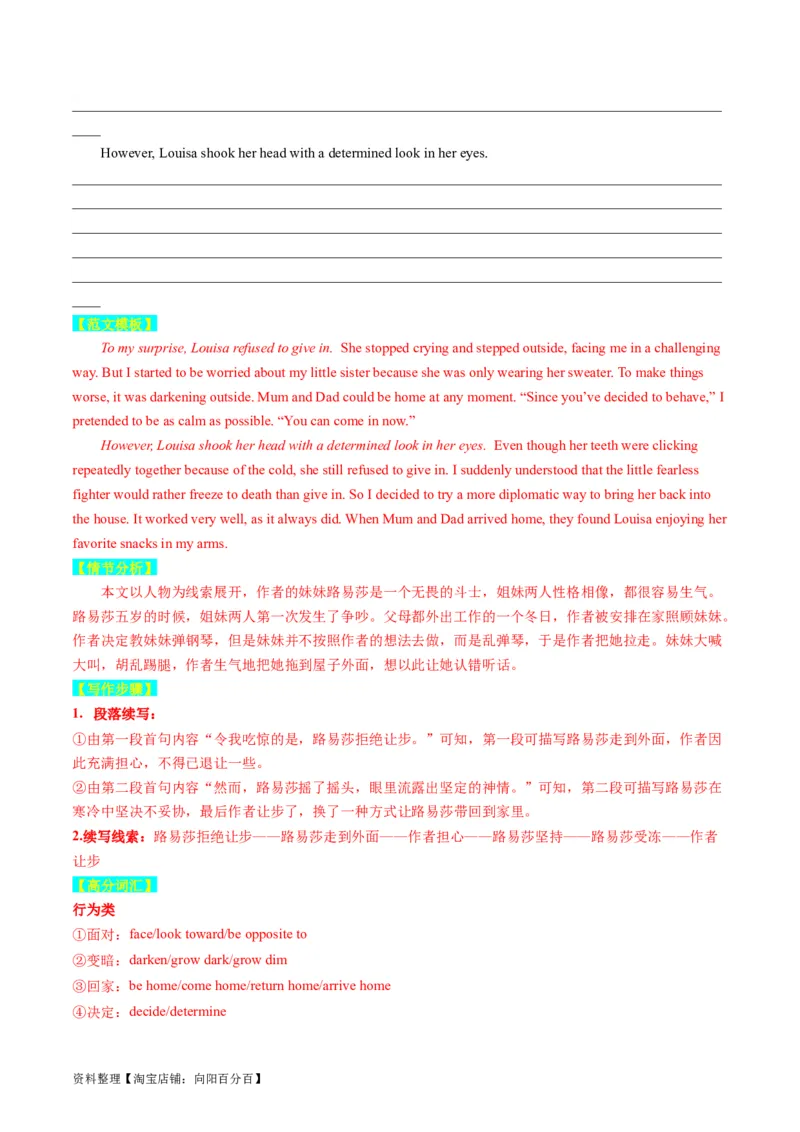 重点话题突破05个人成长感悟类（读后续写高频主题分类）（讲义）（解析版）_03高考英语_新高考复习资料_2024年新高考资料_一轮复习资料_第八部分读后续写高频主题分类_解析版