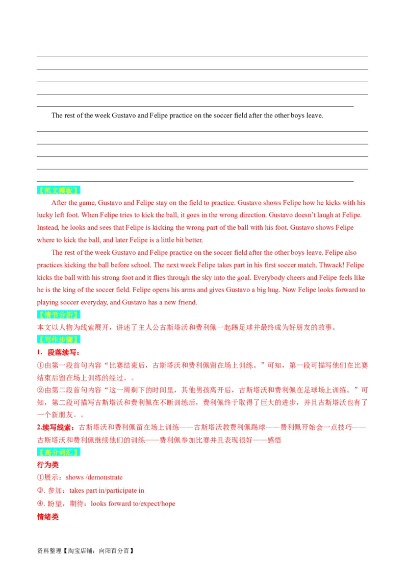 重点话题突破05个人成长感悟类（读后续写高频主题分类）（讲义）（解析版）_03高考英语_新高考复习资料_2024年新高考资料_一轮复习资料_第八部分读后续写高频主题分类_解析版