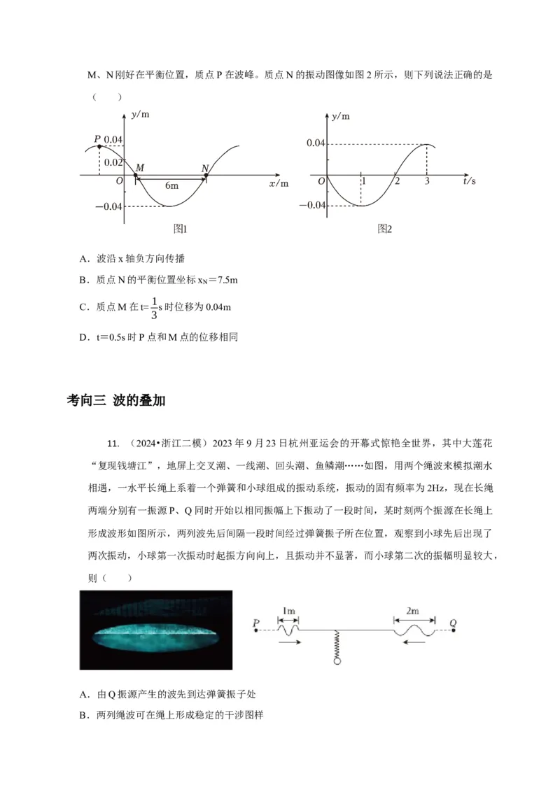 选择9机械振动机械波（原卷版）_04高考物理_2025年新高考资料_二轮复习_模型与方法2025届高考物理二轮复习热点题型归类340322924