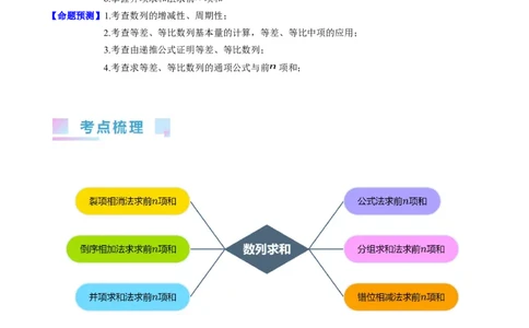 专题18数列求和（学生版）_通用版（老高考）复习资料_2024年复习资料_完备战2024年高考数学一轮复习考点帮（全国通用）_核心考点讲练