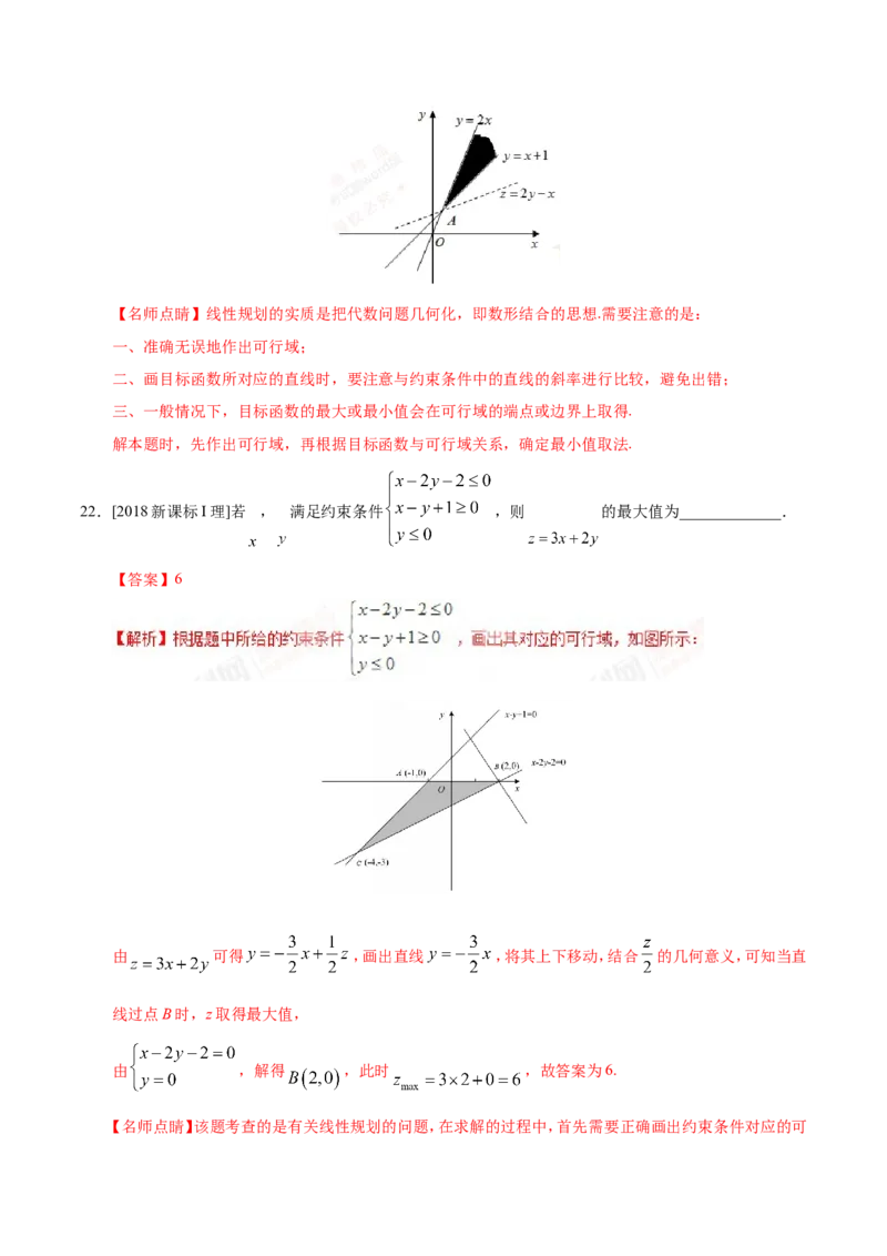 专题07不等式-备战2019年高考数学（理）之纠错笔记系列（解析版）_新高考复习资料_2022年新高考资料_2022年一轮复习各版本_1.新高考2022年高考数学一轮复习