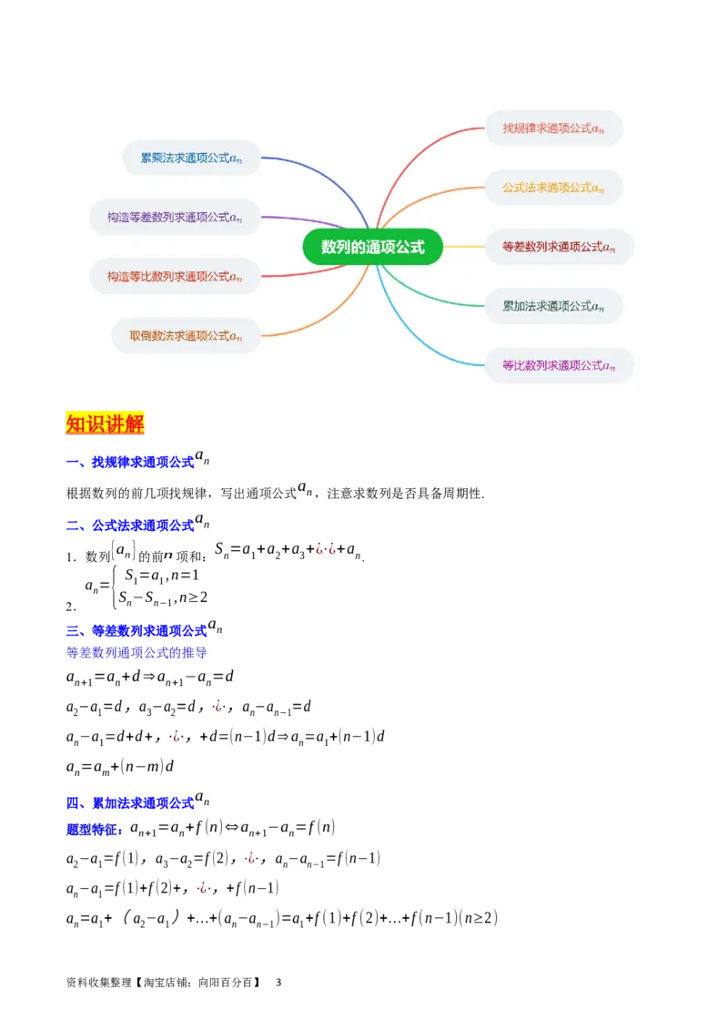 专题17数列的通项公式（教师版）_通用版（老高考）复习资料_2024年复习资料_完备战2024年高考数学一轮复习考点帮（全国通用）_核心考点讲练