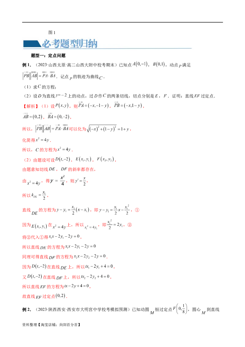 重难点突破14阿基米德三角形（七大题型）（解析版）_02高考数学_新高考复习资料_2024年新高考资料_一轮复习资料_完2024年高考数学一轮复习讲练测(课件+讲义+练习)（新高考）